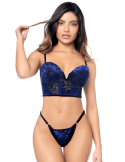 Ensemble 2 pièces Mapalé en velours floral - MAL8939BKB