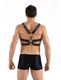 Harnais homme simili cuir avec sangles reliées par de larges anneaux - LM302412150 Harnais homme simili cuir avec sangles reliées par de larges anneaux - LM302412150