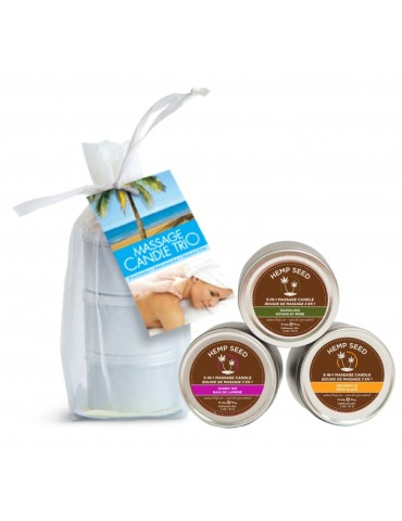 Lot de 3 bougies de massage Hemp Seed 57g 2