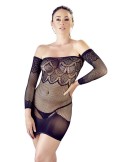 Petite robe, sans couture, noire en fine résille avec string - R27172981101 Petite robe, sans couture, noire en fine résille avec string - R27172981101