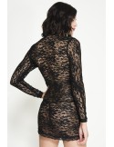 Robe courte sexy noire avec zip avant - ML60060BLK Robe courte sexy noire avec zip avant - ML60060BLK