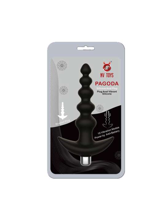 Plug anal vibrant noir en silicone - WS-NV529