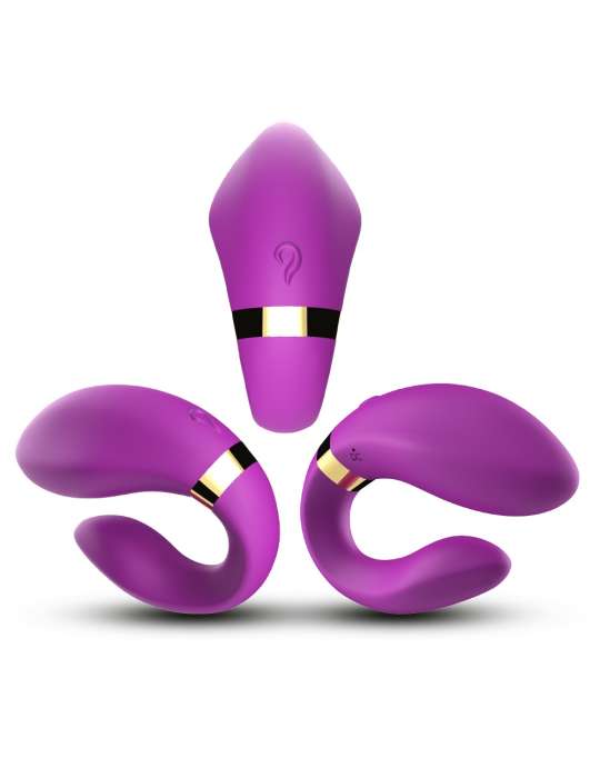 Vibromasseur forme U Violet pour couple avec double moteurs - USK-GZ02PUR