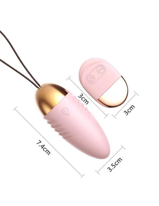 Oeuf  vibrant rose avec télécommande à piles  - TOD-083PNK