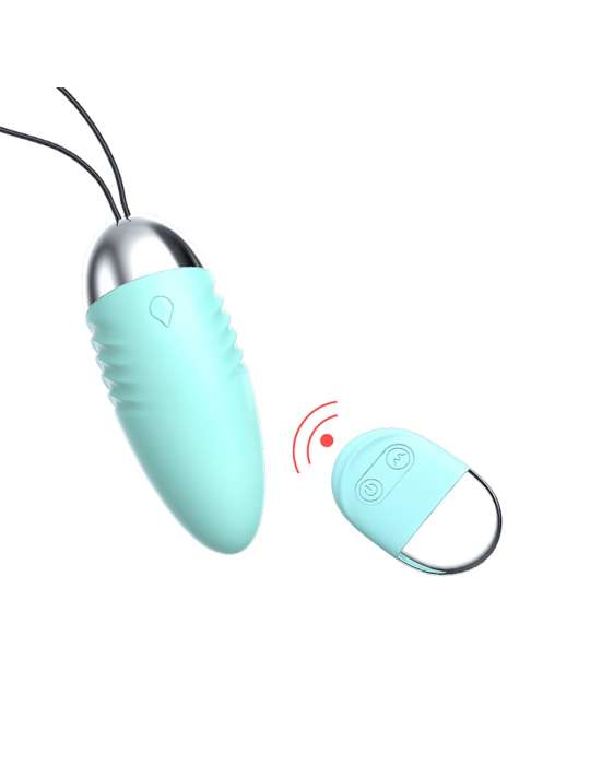 Oeuf  vibrant turquoise avec télécommande à piles  - TOD-083TUR
