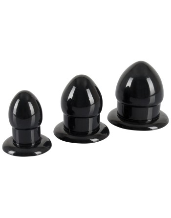 Pack de 3 Plugs Mini fat noirs