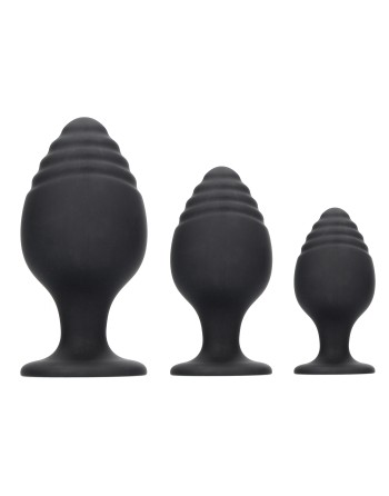 Lot de 3 Plugs Rippled Silicone