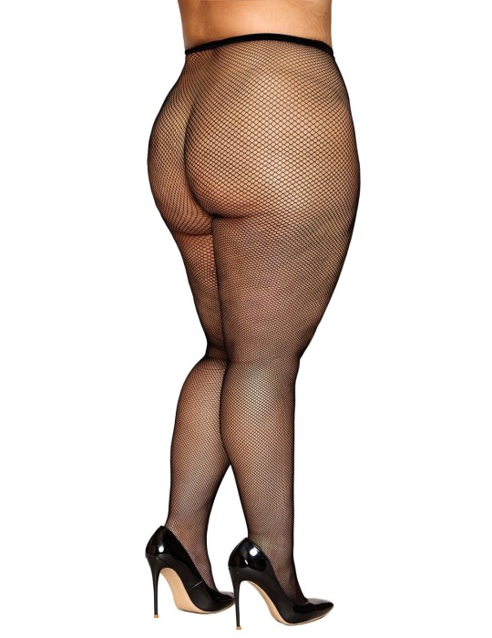 Collant résille grande taille fine maille noir - DG0542XBLK