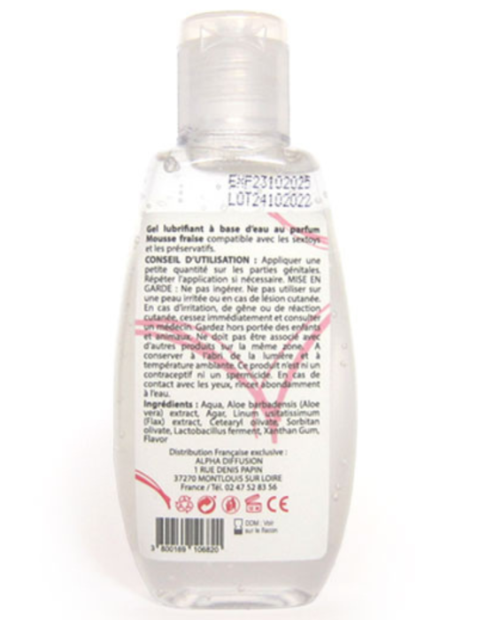 Lubrifiant à base d'eau 100% naturel Mousse fraise 90 ml - SEZ082