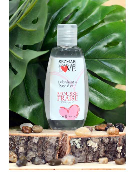 Lubrifiant à base d'eau 100% naturel Mousse fraise 90 ml - SEZ082