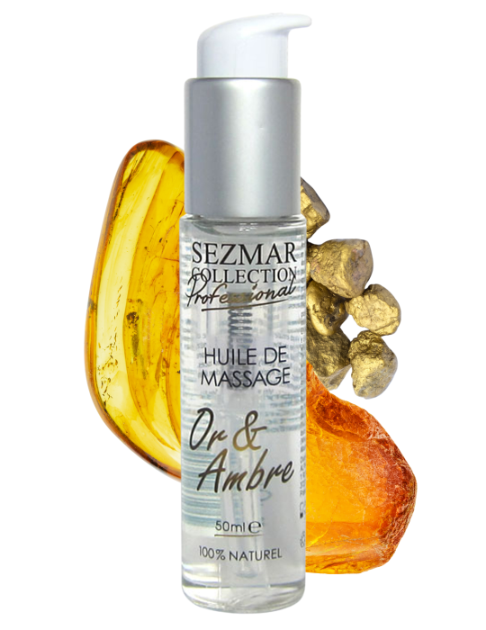 Huile de massage professionnelle Or  Ambre 100% naturelle 50 ml - SEZ094