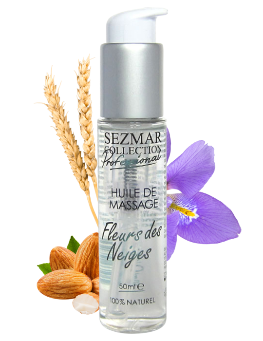 Huile de massage professionnelle Fleurs des Neiges 100% naturelle 50 ml - SEZ095