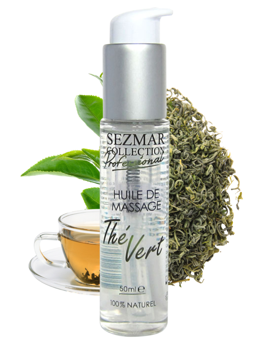 Huile de massage professionnelle Thé Vert 100% naturelle 50 ml - SEZ096