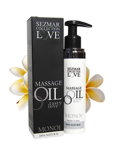 Huile de massage comestible 100% naturelle monoï 100ml - SEZ065100ML