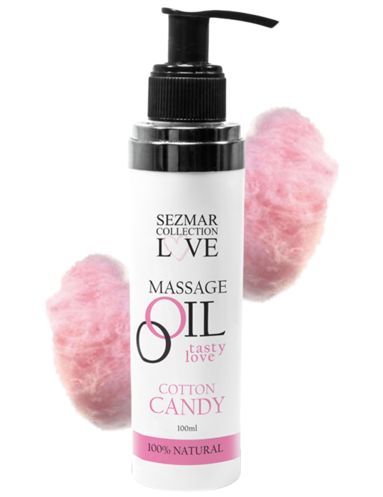 Huile de massage comestible Barbe à papa 100ml - SEZ053A