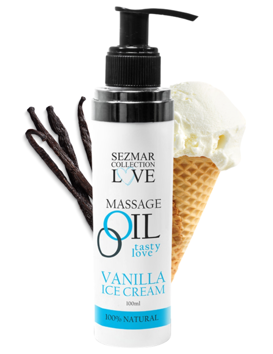 Huile de massage comestible Vanille glacée 100ml - SEZ063A
