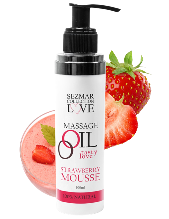 Huile de massage comestible mousse de fraise 100ml - SEZ003A
