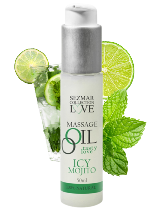 Huile de massage comestible mojito menthe 50ml - SEZ005