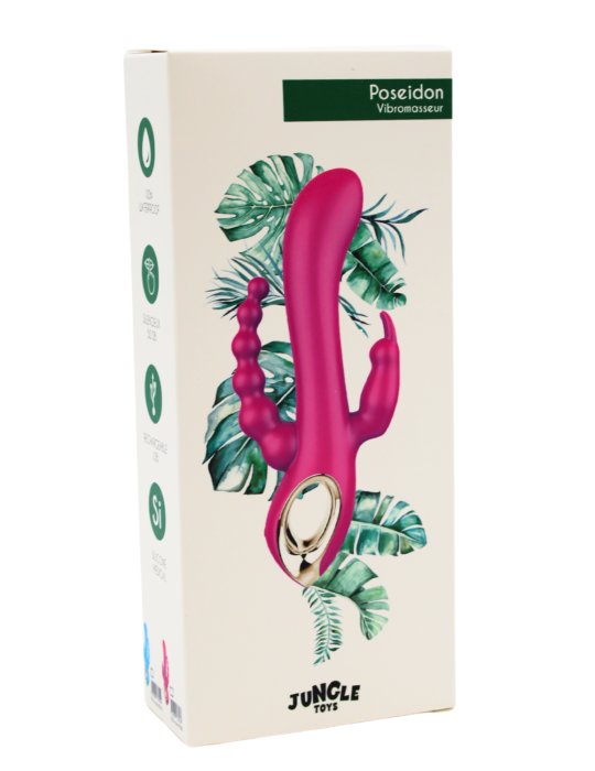 Vibromasseur Rabbit  rose  avec chapelet vibrant - TOZ-024PNK