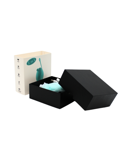 2en1 Stimulateur clitoridien à picots par aspiration avec son œuf vibrant à distance turquoise - 0-B0009TUR