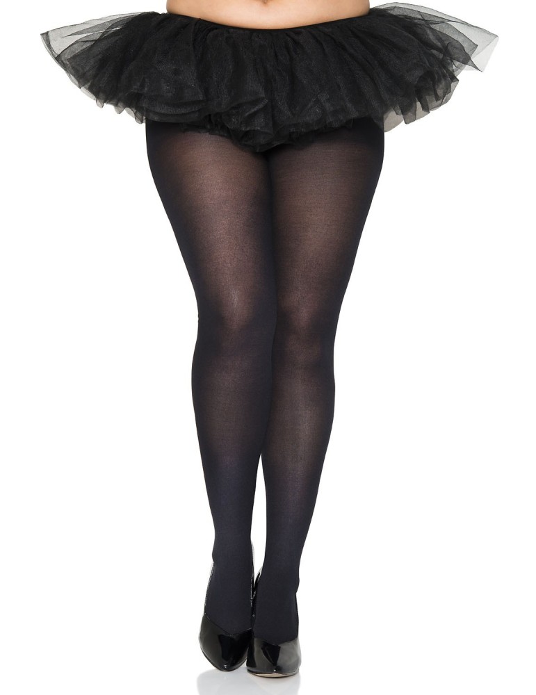 Collant grande taille fantaisie opaque noir - MH747XBLK Collant grande taille fantaisie opaque noir - MH747XBLK