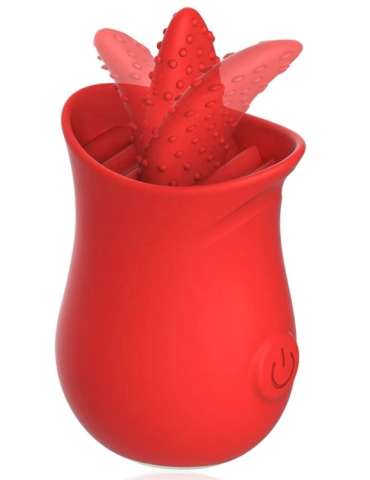 Stimulateur de clitoris Tongue Flower Rouge