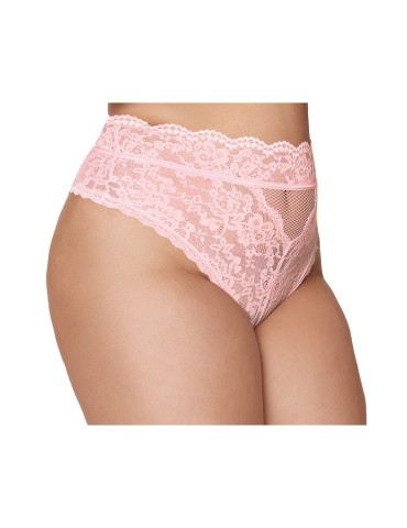 String grande taille dentelle taille haute rose - DG1477XPNK 2