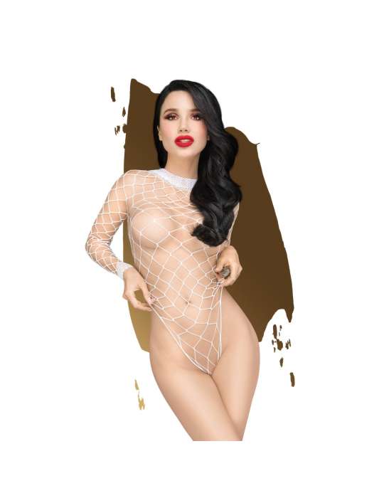 Body blanc large maille Scandalous - PH0108WHT