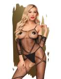 Bodystocking ouvert à l'entrejambe Noir Under arrest - PH0037BLK Bodystocking ouvert à l'entrejambe Noir Under arrest - PH0037BLK