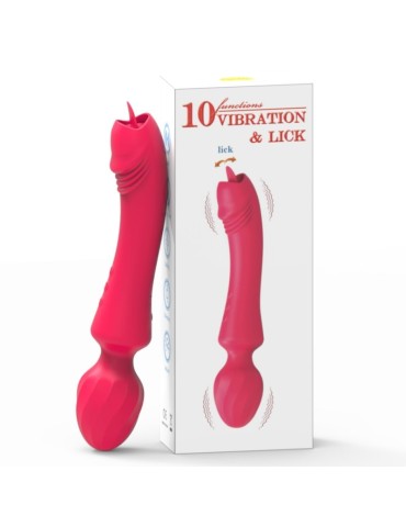 Wand avec langue Magic Head 20cm Rouge 2