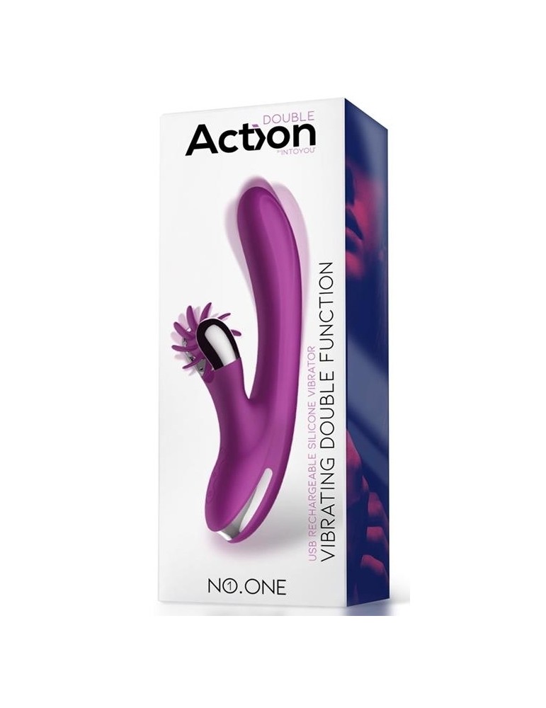 Vibro Rabbit Vibrating Double 10 x 3.5cm Violet
