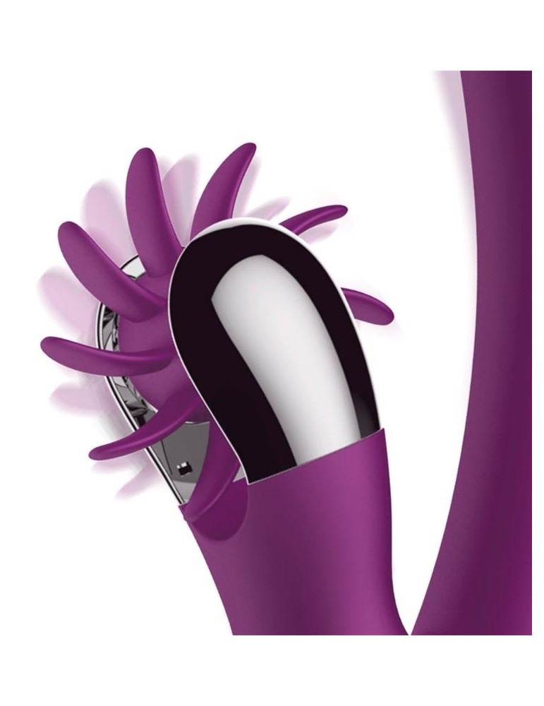 Vibro Rabbit Vibrating Double 10 x 3.5cm Violet