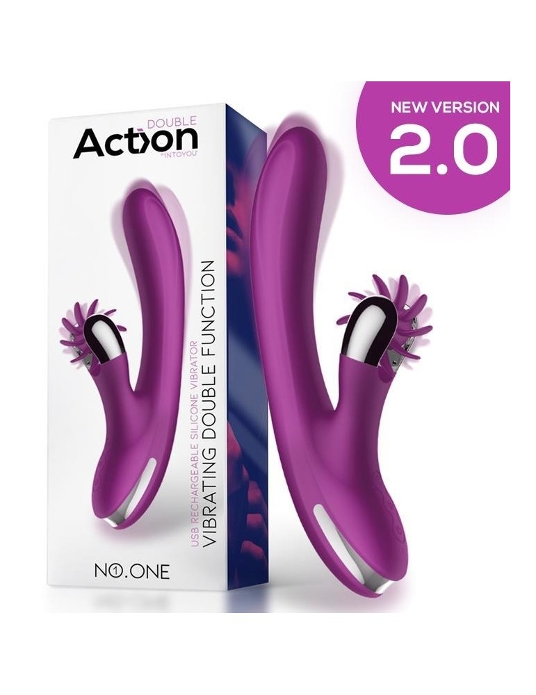 Vibro Rabbit Vibrating Double 10 x 3.5cm Violet