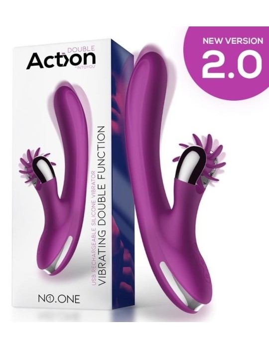 Vibro Rabbit Vibrating Double 10 x 3.5cm Violet