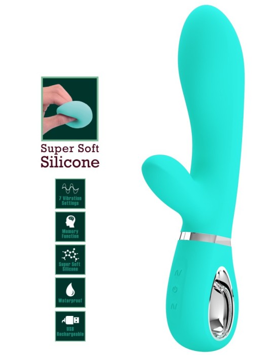 Vibro Rabbit Thomas 11 x 3.8cm Turquoise