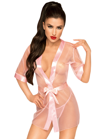Peignoir et ceinture satinée Rose Midnight mirage - PH0071PNK
