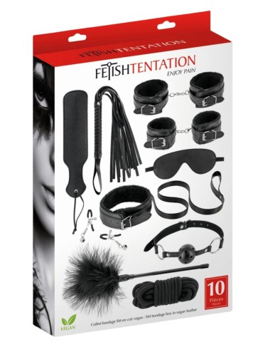 Coffret BDSM 10 produits en cuir vegan Fetish tentation - CC520182001020 2