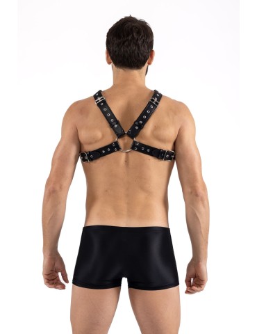 Harnais homme simili cuir larges sangles avec anneaux - LM302412187 2