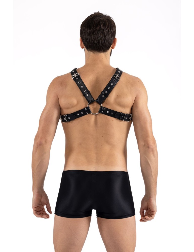 Harnais homme simili cuir larges sangles avec anneaux - LM302412187