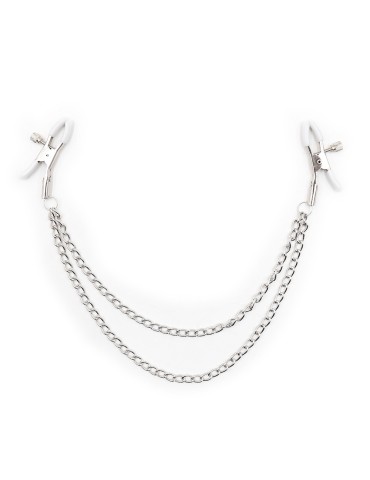 Pinces à seins réglables avec double chainettes - 201100079