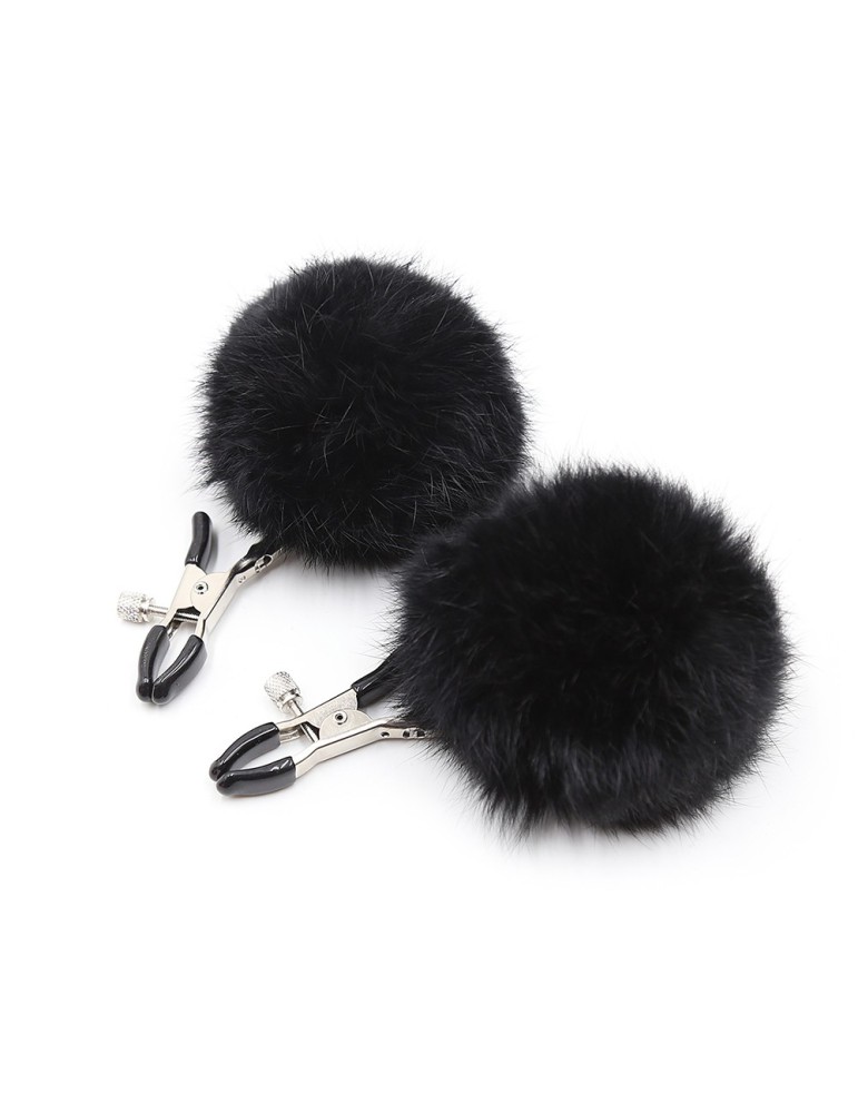 Pinces à seins avec pompoms noires - 202400082 Pinces à seins avec pompoms noires - 202400082