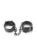 Menottes simili cuir noir ajustables Fetish Tentation - CC570407