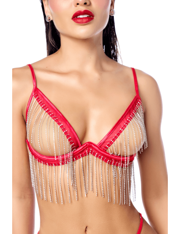 Ensemble 2 pièces à franges strass - MAL2811RED 2