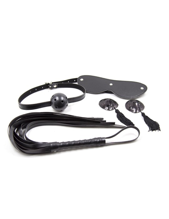 Ensemble Bondage noir - 4 pièces - 332400012 Ensemble Bondage noir - 4 pièces - 332400012