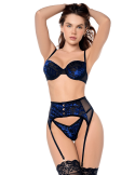 Ensemble 3 pièces Mapalé en velours floral - MAL8938BKB