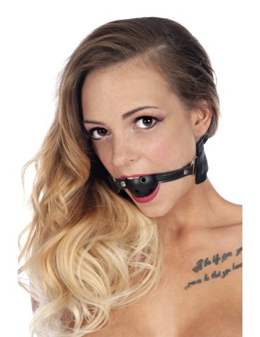 Harnais bâillon à boule percée et menottes - CC570104 2