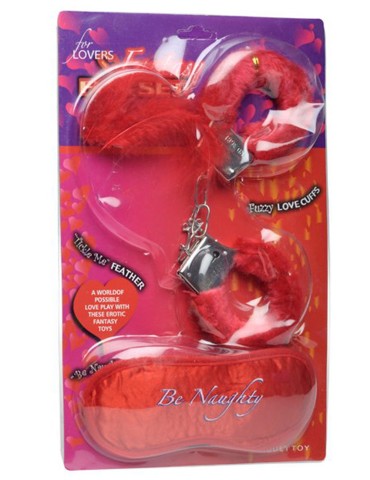 Kit masque menottes duvet et plume - CC500503 2