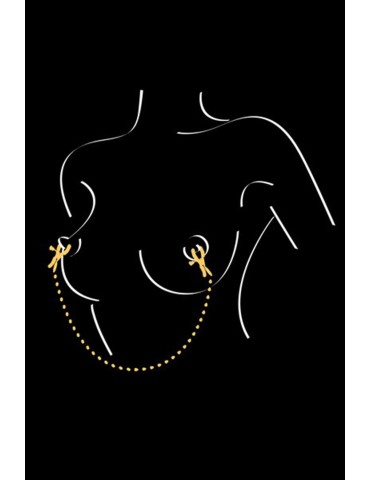 Chaîne pinces à seins 45cm embouts de protection - CC570046 2