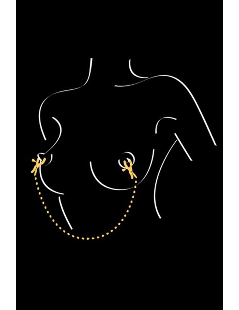 Chaîne pinces à seins 45cm embouts de protection - CC570046