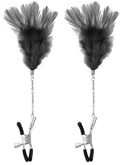 Pinces à seins pression réglable plumes noires - CC5700710010 Pinces à seins pression réglable plumes noires - CC5700710010